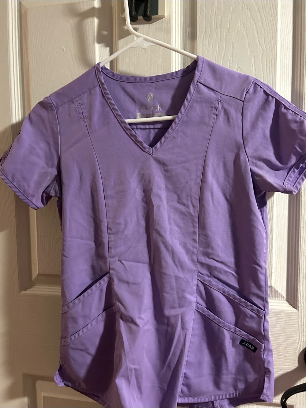 Ada Lavender V-Neck Short Sleeve Scrub Top